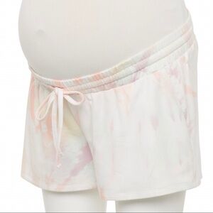 New! a:glow Maternity Tie Dye French Terry Under Belly Shorts